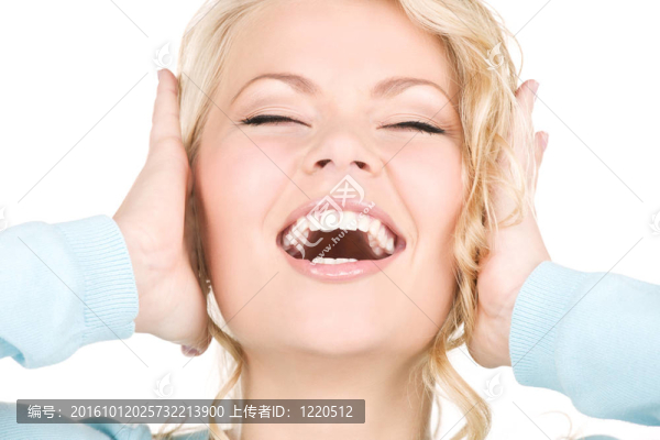 快樂(lè)的尖叫的女人