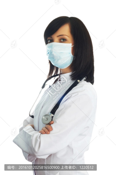 白人背景下的女醫(yī)生