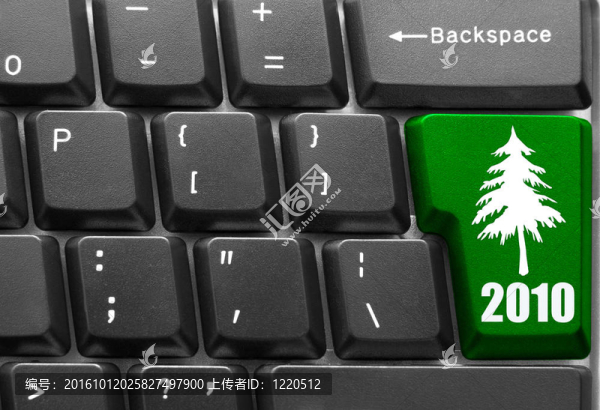 帶圣誕樹鍵的鍵盤