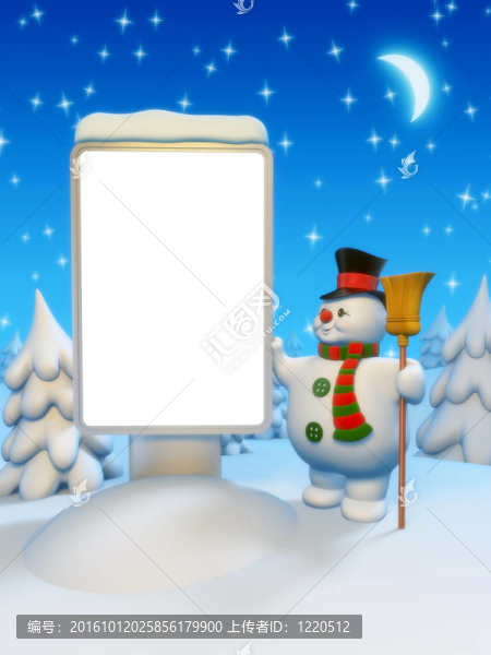 分隔開的燈箱和雪人