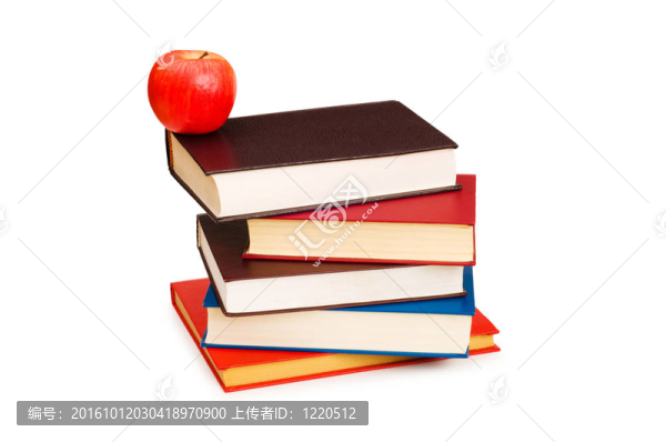 回到學(xué)校的概念與書籍和蘋果