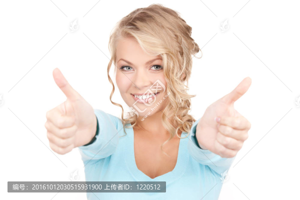 豎起大拇指