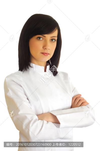 白人背景下的女醫(yī)生