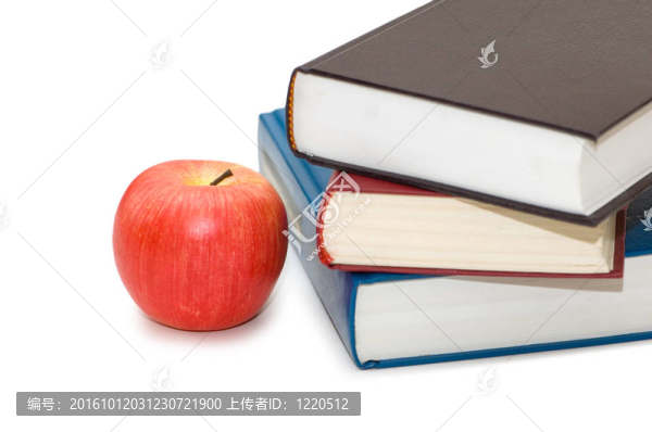 回到學(xué)校的概念與蘋果和書籍