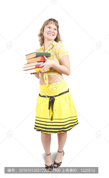 帶書(shū)的年輕女孩