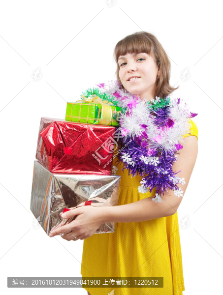 女孩與圣誕禮物
