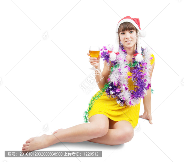 美麗的女孩慶祝新年