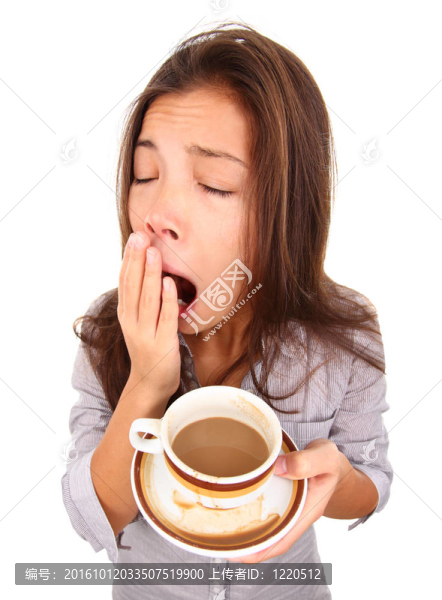 累了的女人打哈欠