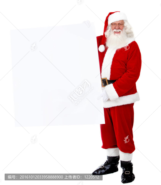 Santa帶著一面旗幟