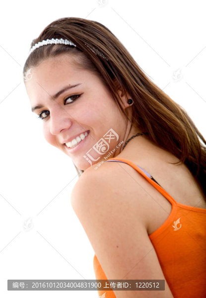 美麗的女孩微笑