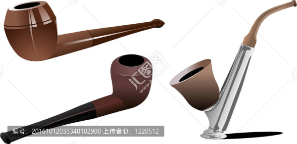 白色背景下的煙褐色管道。插畫
