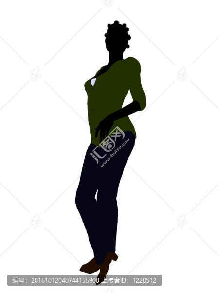 美國黑人休閑女性剪影
