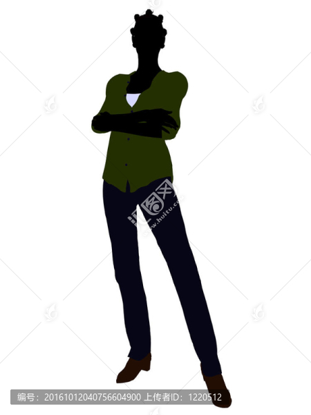 美國黑人休閑女性剪影