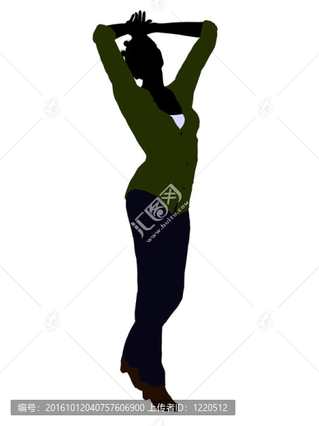 美國黑人休閑女性剪影