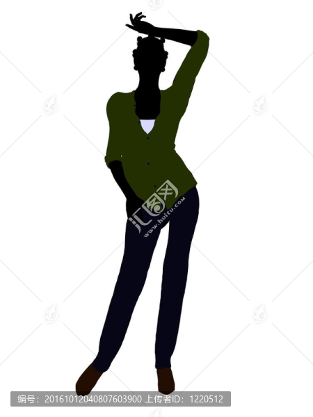 美國黑人休閑女性剪影