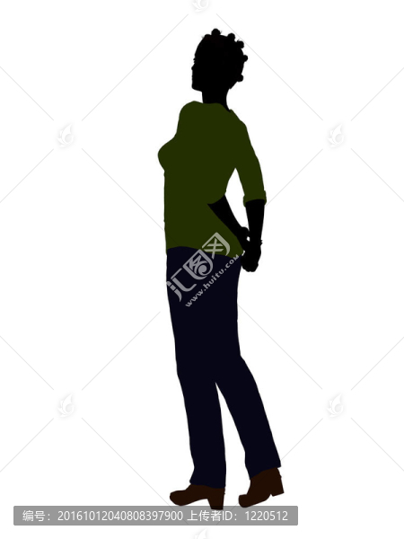 美國黑人休閑女性剪影