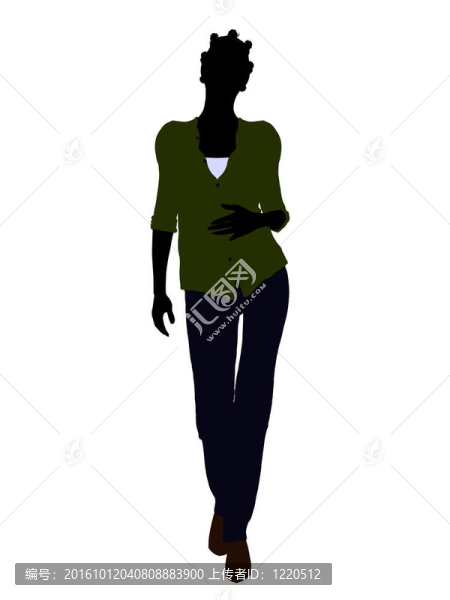 美國(guó)黑人休閑女性剪影