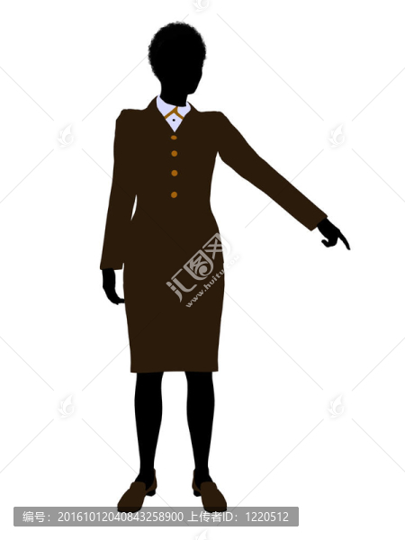非洲裔女性辦公室插圖剪影