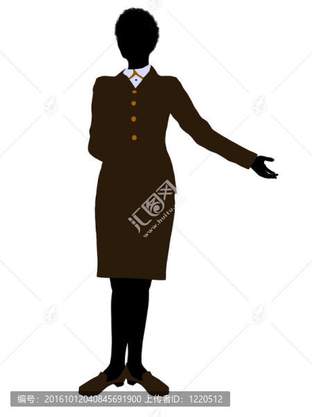 非洲裔女性辦公室插圖剪影