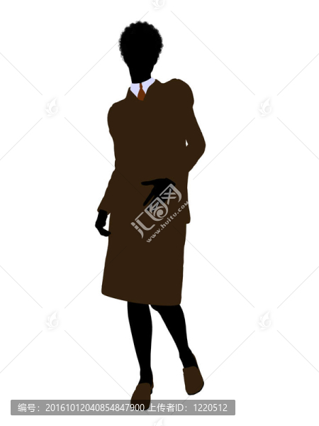 非洲裔女性辦公室插圖剪影