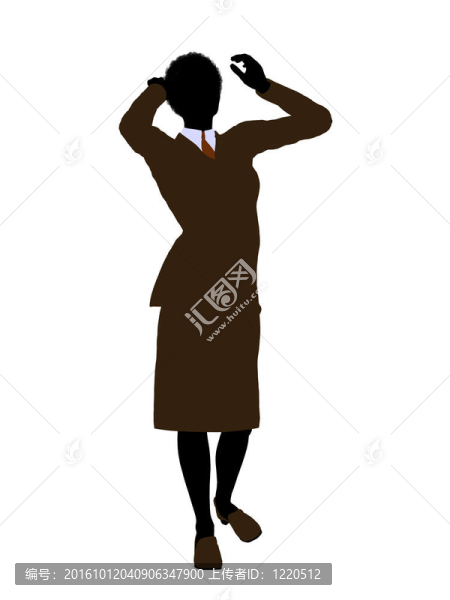 非洲裔女性辦公室插圖剪影