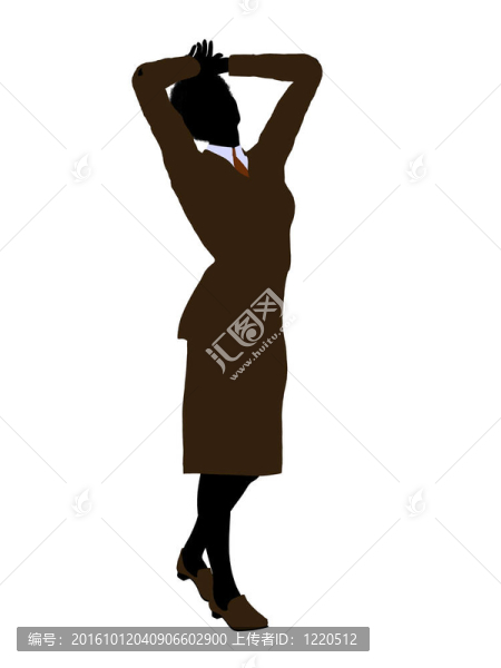 非洲裔女性辦公室插圖剪影