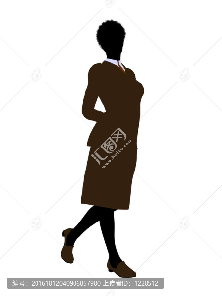 非洲裔女性辦公室插圖剪影