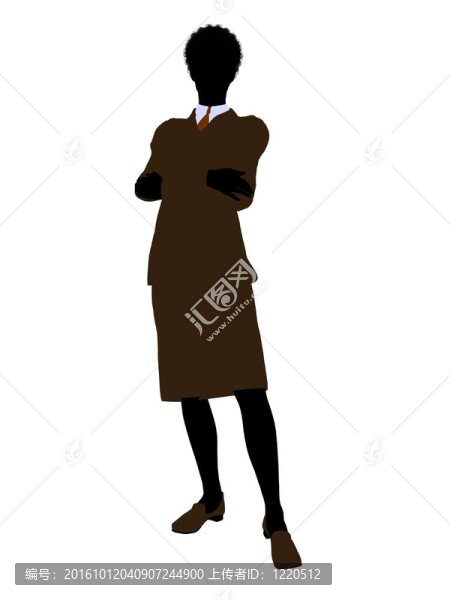 非洲裔女性辦公室插圖剪影