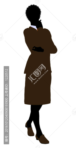 非洲裔女性辦公室插圖剪影