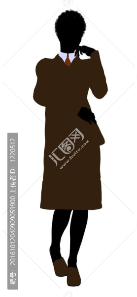 非洲裔女性辦公室插圖剪影
