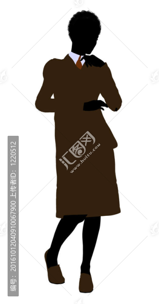非洲裔女性辦公室插圖剪影