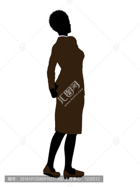 非洲裔女性辦公室插圖剪影
