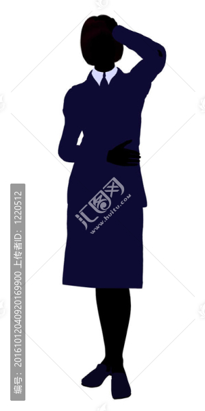 女性辦公室插圖剪影