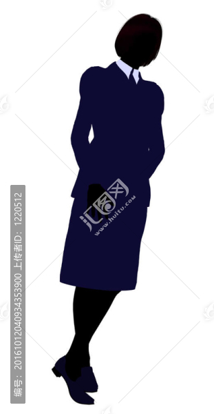女性辦公室插圖剪影