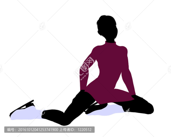 女性溜冰的剪影