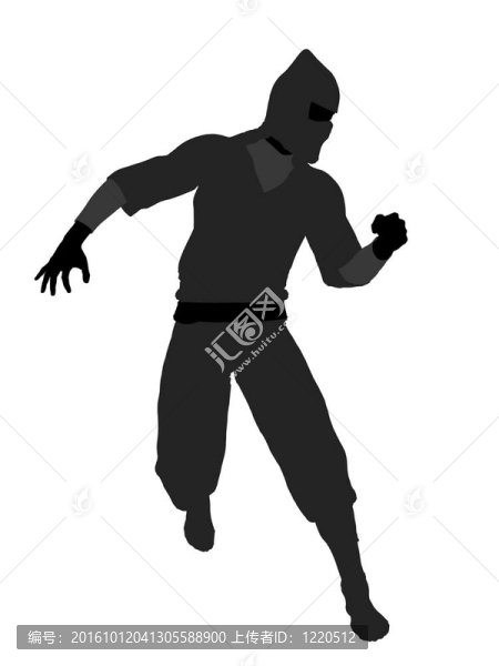 男忍者插圖剪影