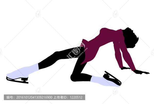 女性溜冰的剪影