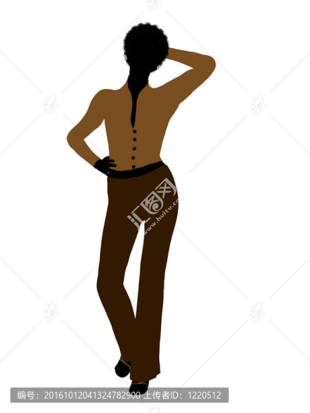 非洲裔女性辦公室插圖剪影