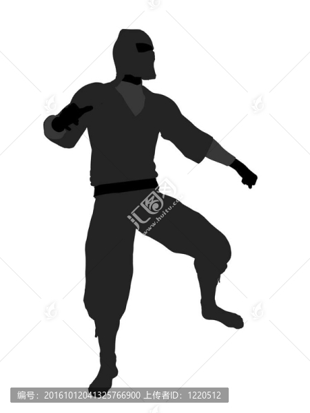 男忍者插圖剪影