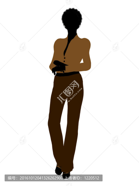 非洲裔女性辦公室插圖剪影