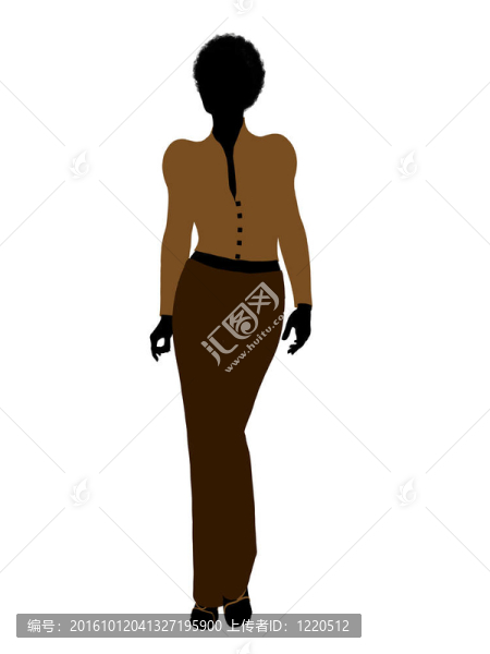非洲裔女性辦公室插圖剪影