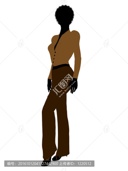 非洲裔女性辦公室插圖剪影