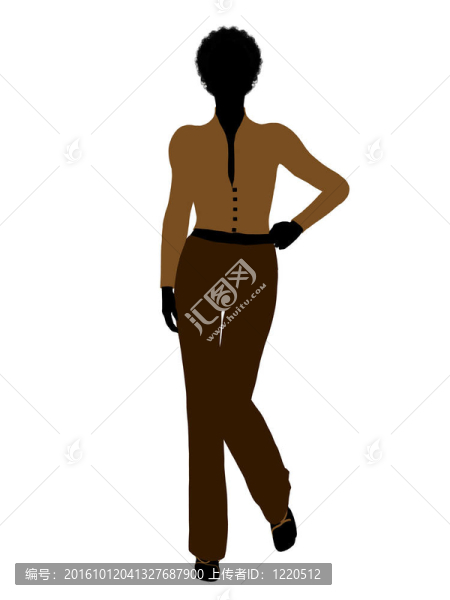 非洲裔女性辦公室插圖剪影