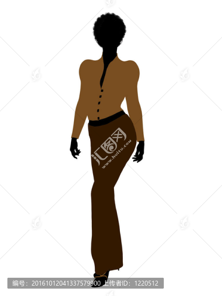 非洲裔女性辦公室插圖剪影