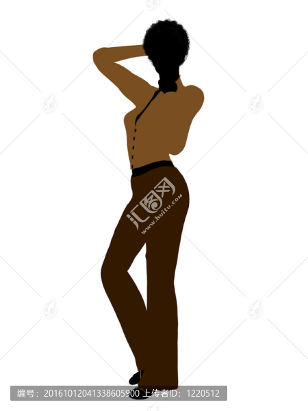 非洲裔女性辦公室插圖剪影
