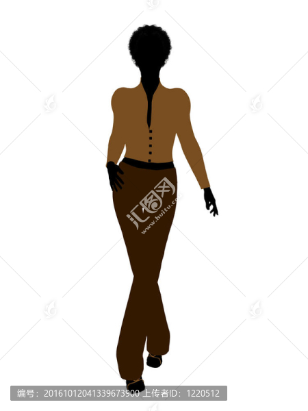 非洲裔女性辦公室插圖剪影