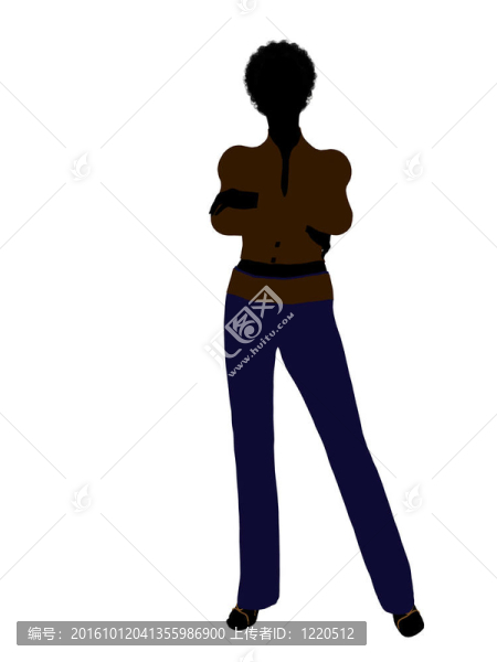 非洲裔女性辦公室插圖剪影