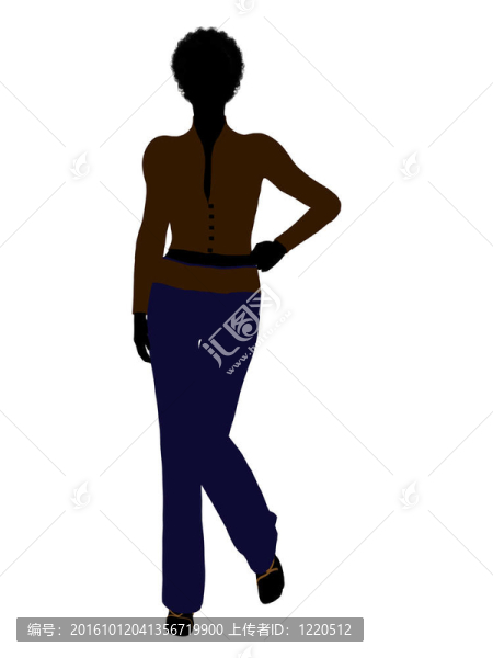 非洲裔女性辦公室插圖剪影