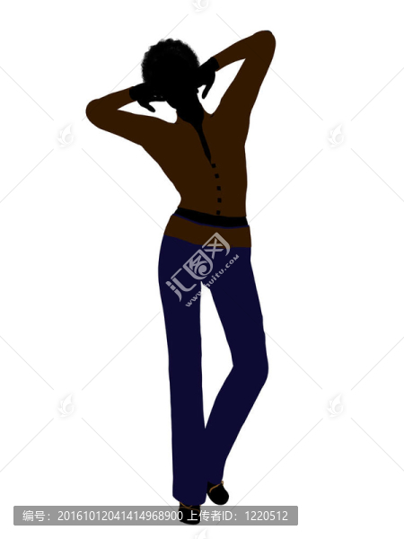 非洲裔女性辦公室插圖剪影
