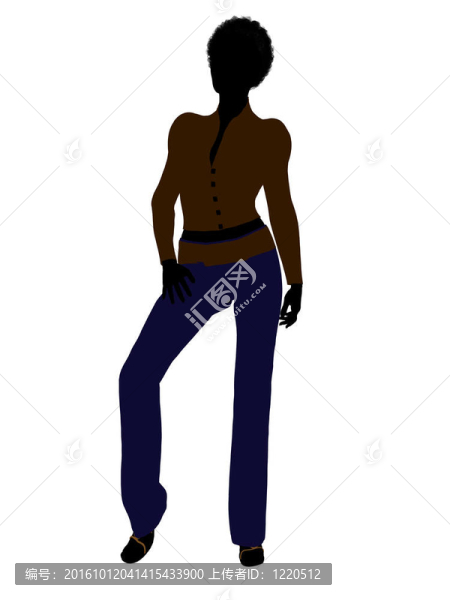 非洲裔女性辦公室插圖剪影